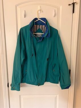 Vintage 90s Boat U.S. Nautical Windbreaker Jacket Teal Blue XL